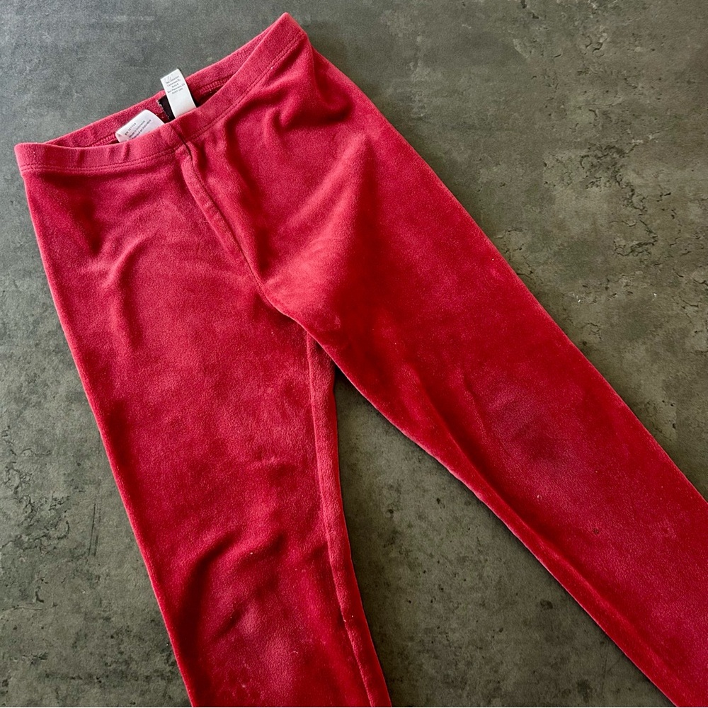 Tea Collection Red velour Leggings